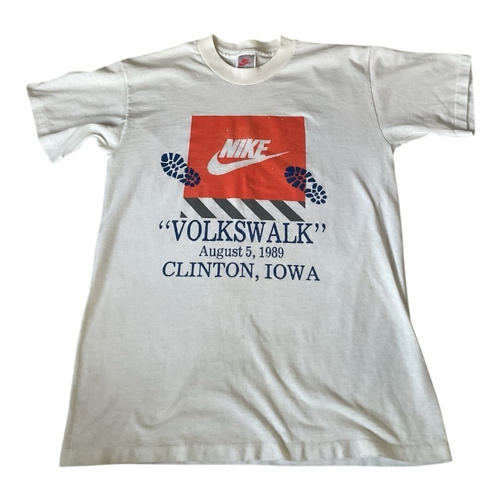 Vintage 1989 Nike Volkswalk Clinton Iowa T-Shirt Made in USA Men’s M